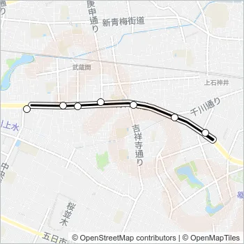 北裏〜青梅街道（営）（深） Bus Line Map