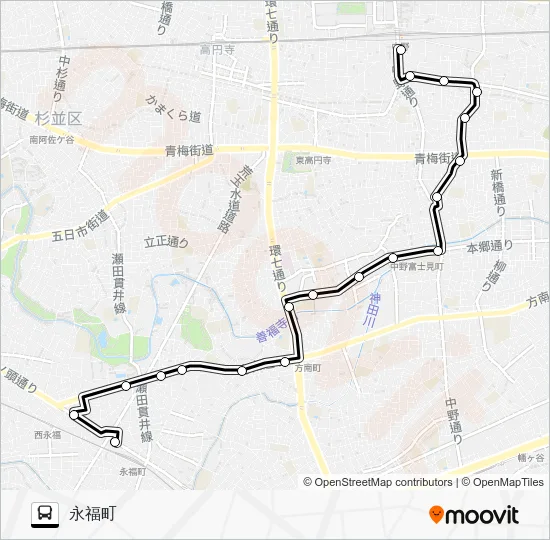 中７１ バスの路線図