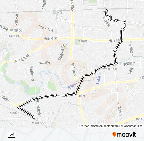 中７１ Bus Line Map