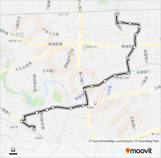 中７１ Bus Line Map