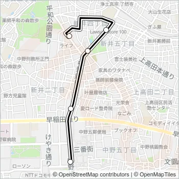 中９１ Bus Line Map