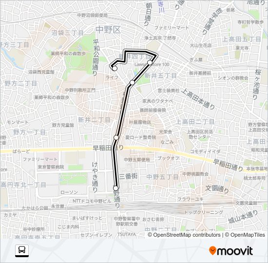 中９１ Bus Line Map