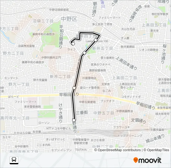中９１ バスの路線図