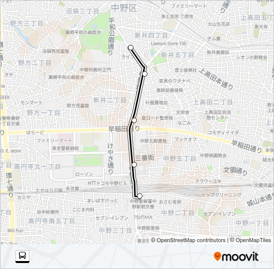 中９１ Bus Line Map