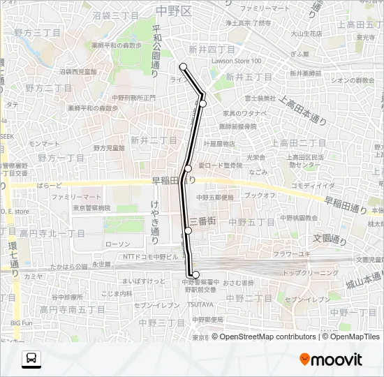 中９１ バスの路線図