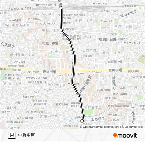 中９２ Bus Line Map