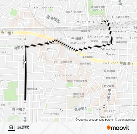 中９２ バスの路線図