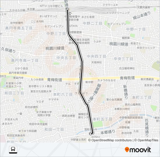 中９２ Bus Line Map