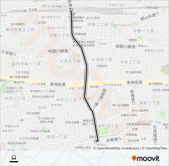 中９２ Bus Line Map