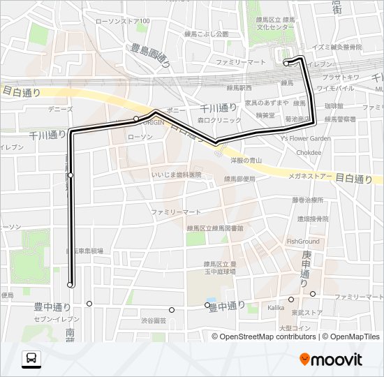 中９２ Bus Line Map