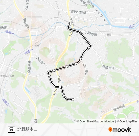 北１０ バスの路線図