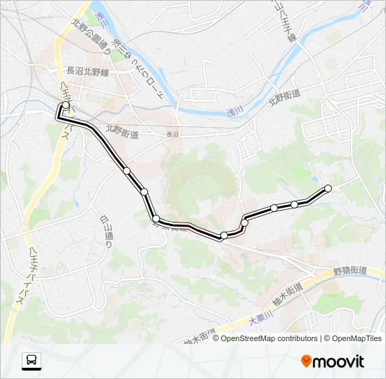 北２１ バスの路線図