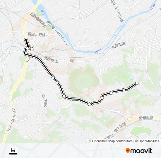 北２２ バスの路線図