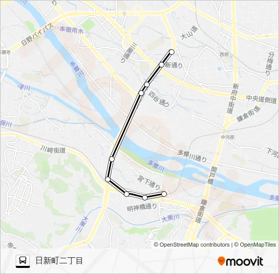 国１８ バスの路線図