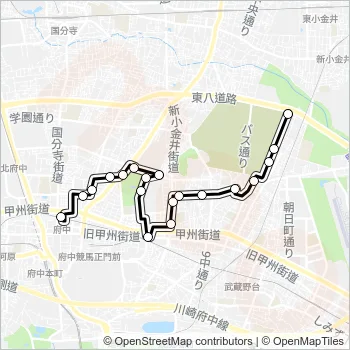 多磨町 Bus Line Map