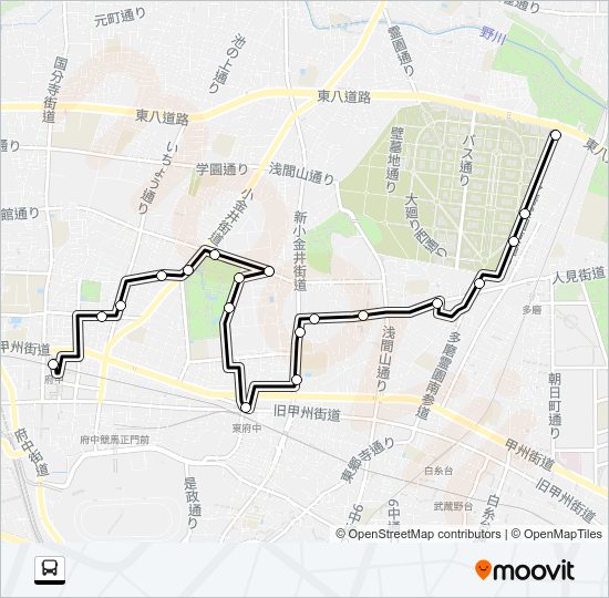 多磨町 Bus Line Map
