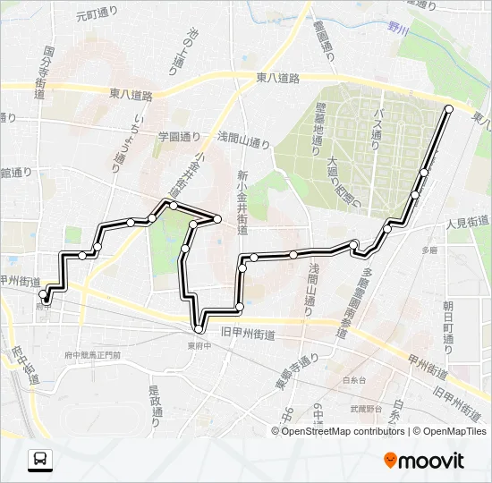 多磨町 Bus Line Map