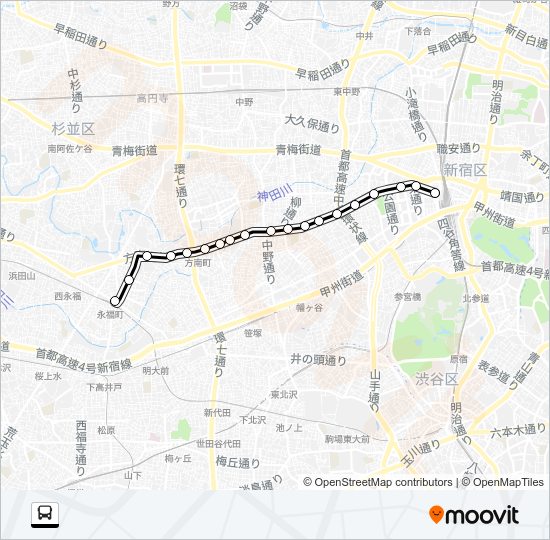 宿３３ Bus Line Map