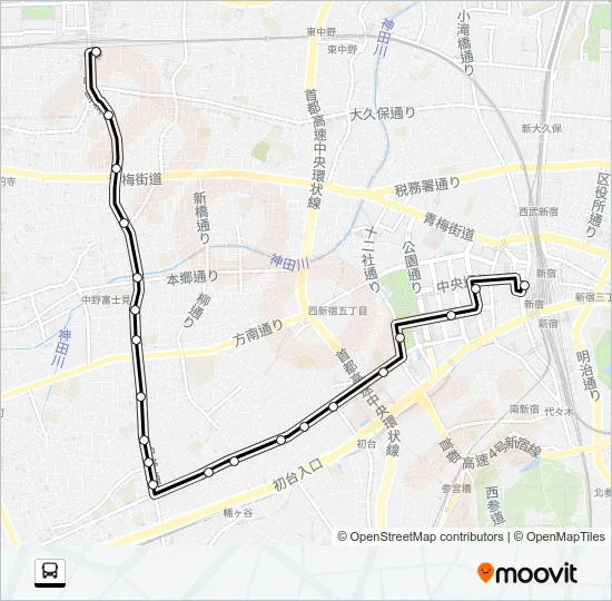 宿４５ バスの路線図