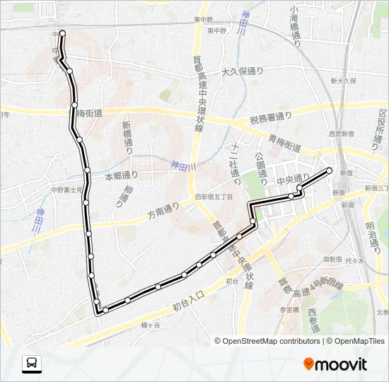 宿４５ バスの路線図