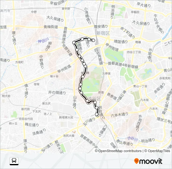 宿５１ バスの路線図