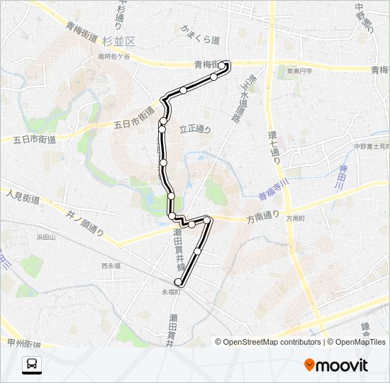新０２ Bus Line Map