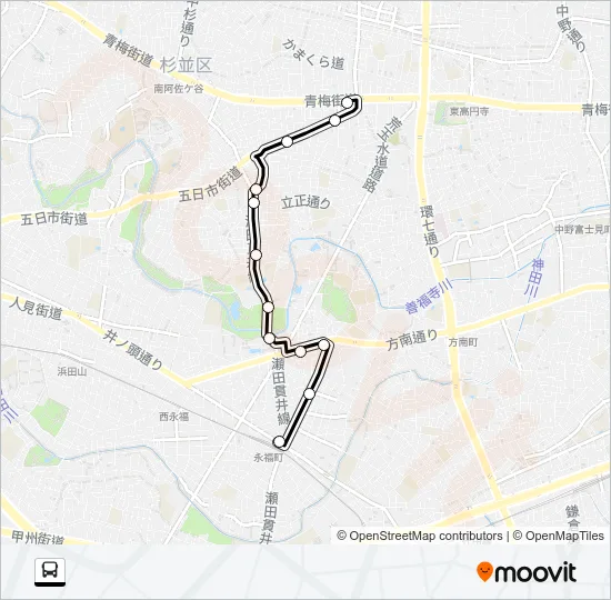 新０２ Bus Line Map