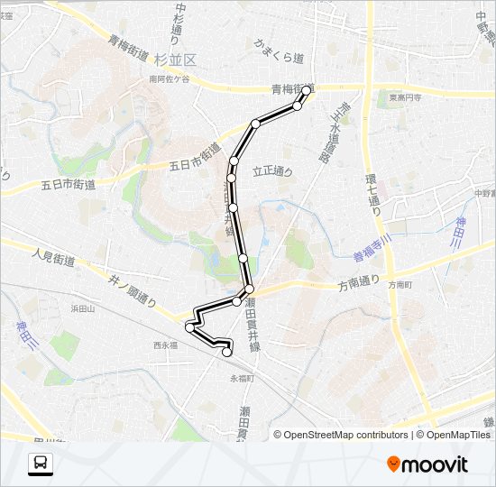 新０２ Bus Line Map