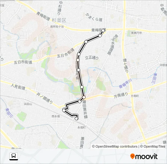 新０２ Bus Line Map