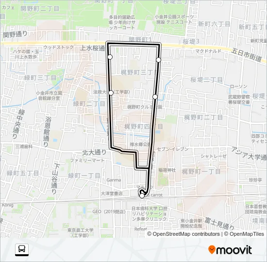 東０１ バスの路線図