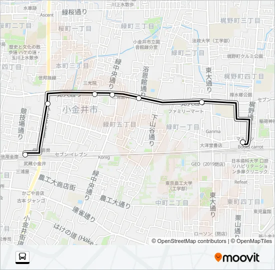 武０４ バスの路線図