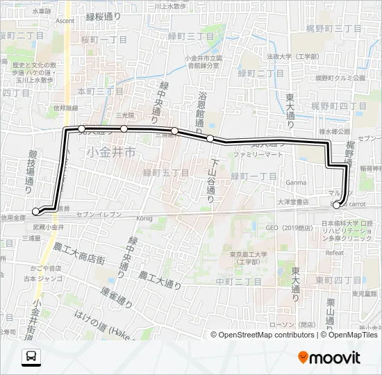 武０４ バスの路線図