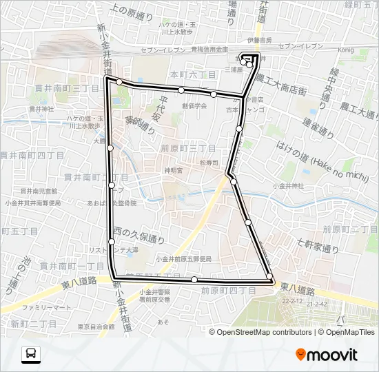 武５６ バスの路線図