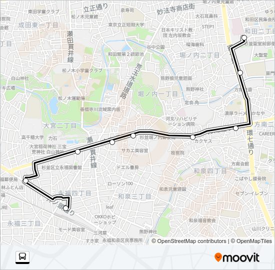 永７２ Bus Line Map