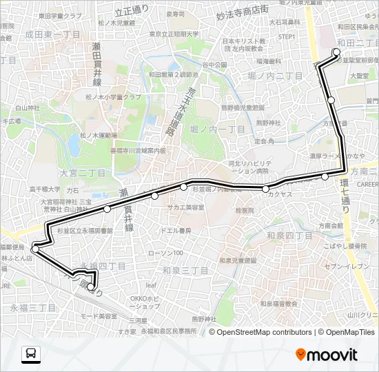 永７２ Bus Line Map