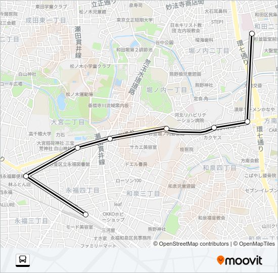 永７２ Bus Line Map