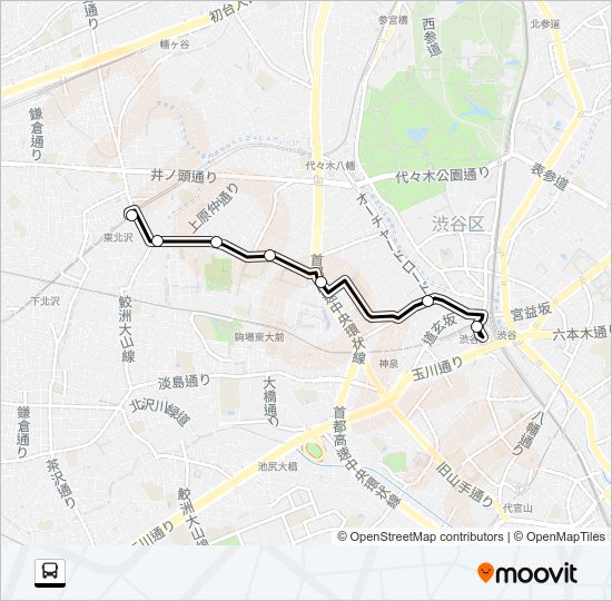 渋５５ Bus Line Map