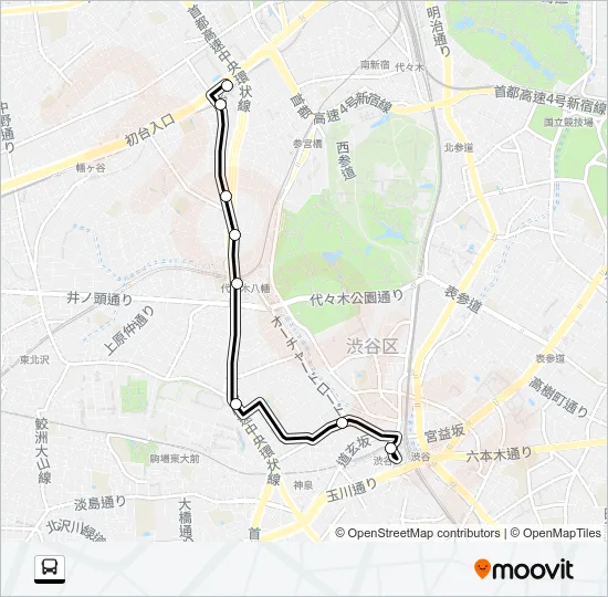 渋６１ バスの路線図