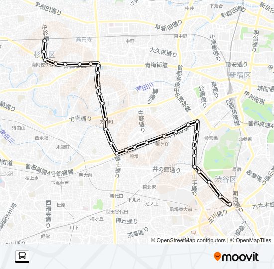渋６６ Bus Line Map