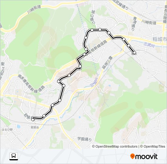 稲１２ Bus Line Map