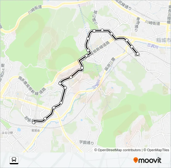 稲１２ バスの路線図