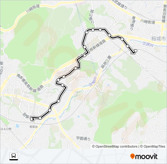 稲１２ Bus Line Map