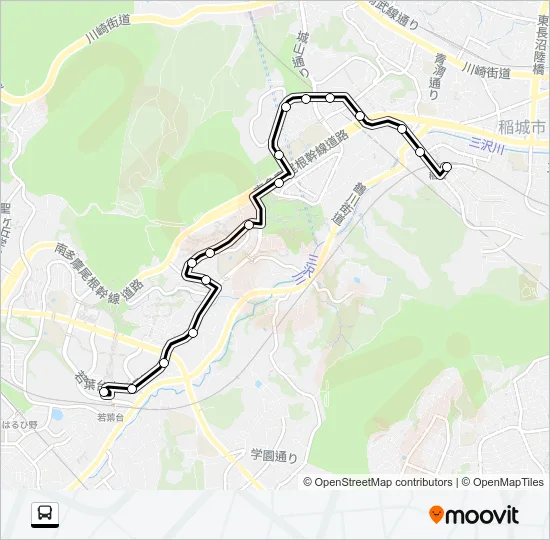 稲１２ バスの路線図