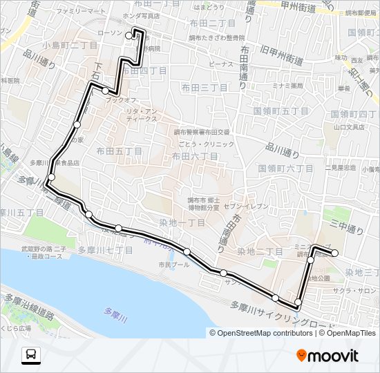 調１２ Bus Line Map