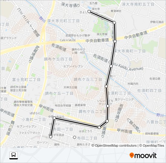 調３４ Bus Line Map