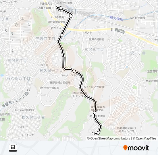 高２１ Bus Line Map