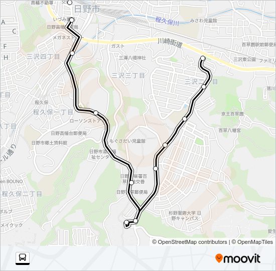 高２５ Bus Line Map