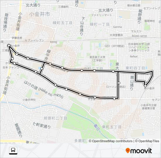 中町循環 Bus Line Map