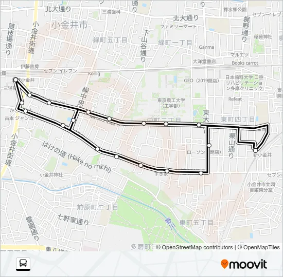 中町循環 バスの路線図