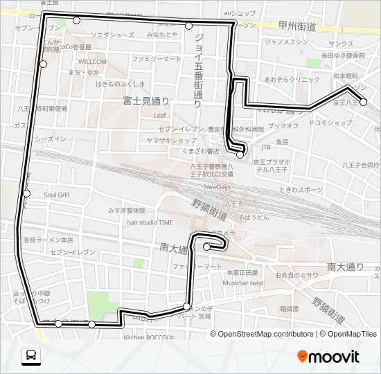 八南０１ バスの路線図